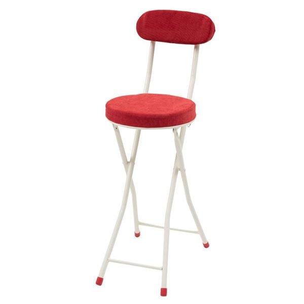 フォールディング ハイチェア レッド 約幅30cm(×2脚セット) 完成品