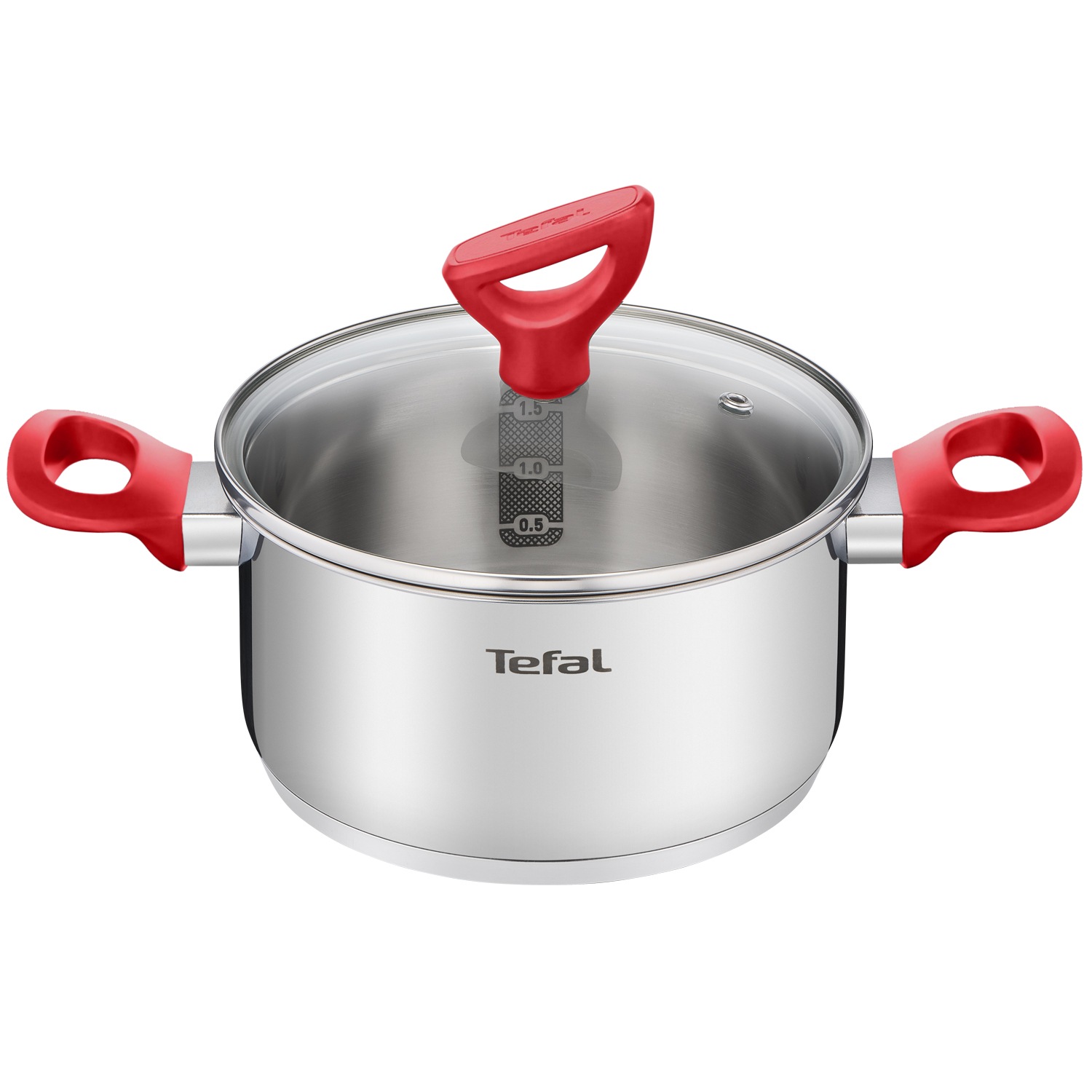 エディションレッド ステンレススチール IH調理器対応 シチューポット (18cm, 2.0L) PFOAフリー シルバー