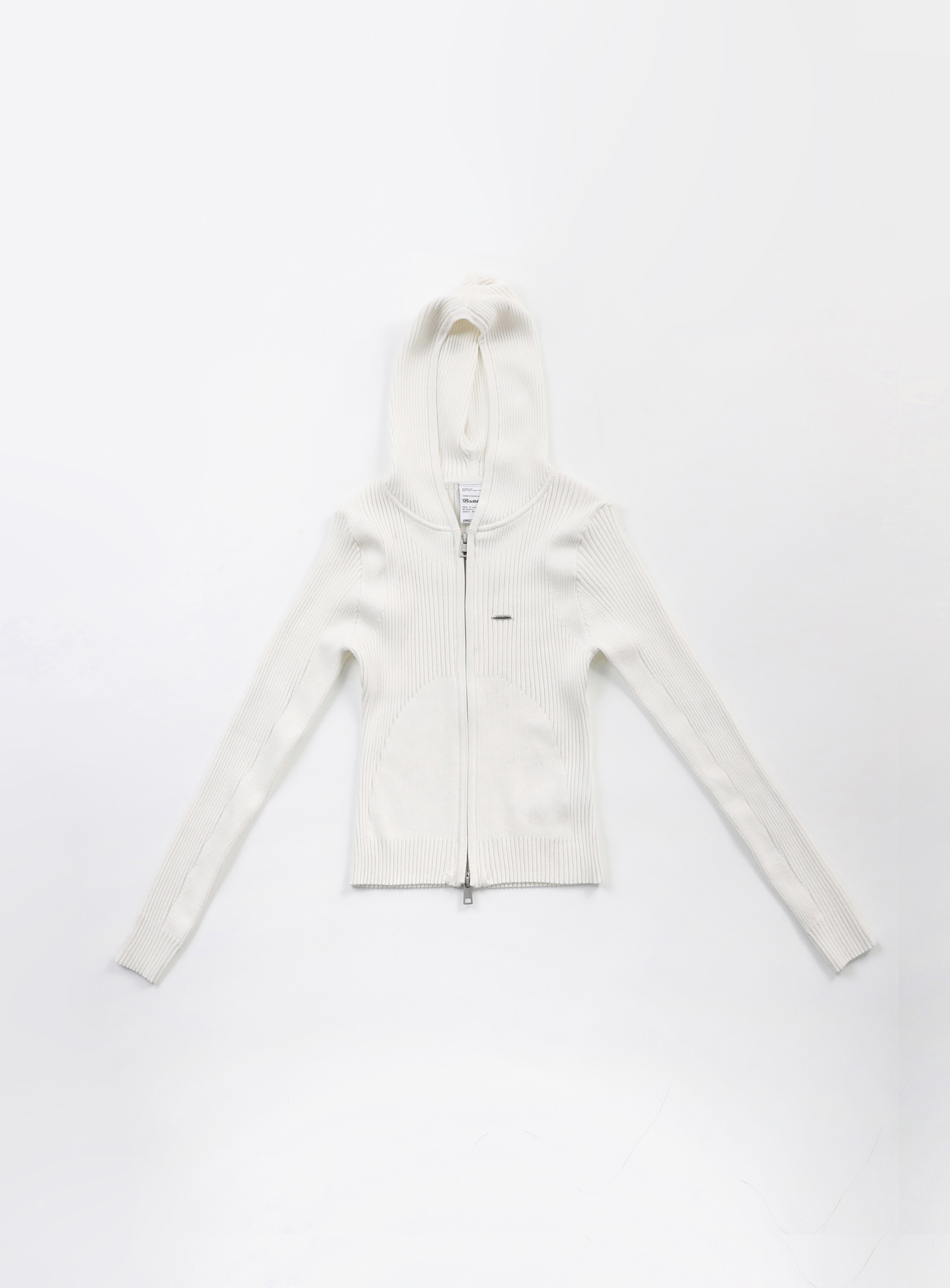 【BADBLOOD】 KNIT HOODED ZIP-UP : WHITE