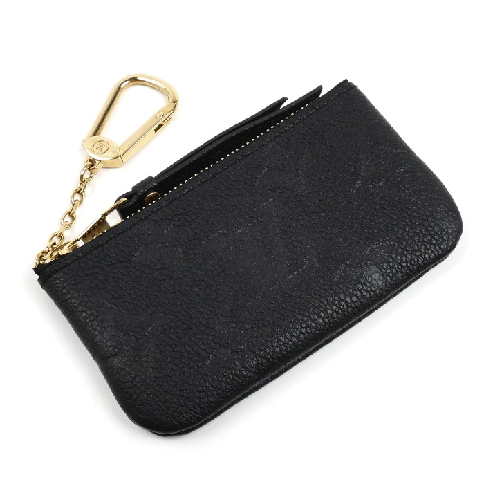 LOUIS VUITTON ルイ・ヴィトン ポシェットクレ コインケース モノグラムアンプラント ブラック M80879 CT5203 レディース 中古 美品