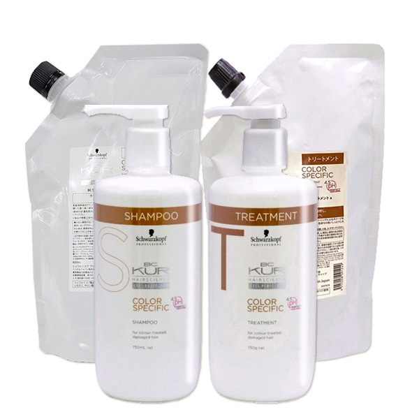 BCクア カラースペシフィーク シャンプー a 750mL + 600mL + トリートメント a 750g + 600g セット