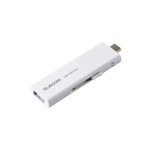 エレコム ESD-EWB1000GWHR 外付けポータブルSSD 1TB USB Type-C USB-A対応 ホワイト
