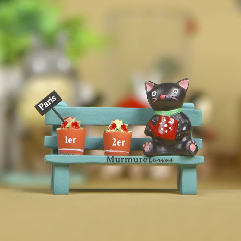 置物 玄関 リビング ダイニング 装飾 オブジェ ガーデンオーナメント ベンチに座っているネコ ねこ 猫 屋外 屋内 室内 インテリア 庭 ガーデニング 装飾 ガーデン 可愛い ギフト インテリア用