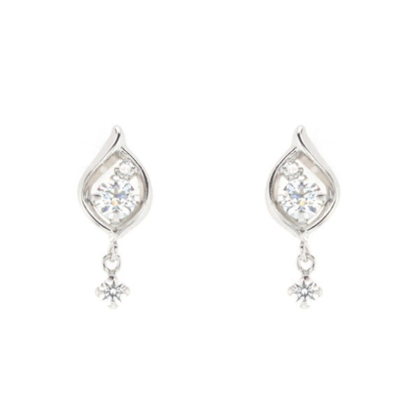 リボン済＆紙袋 4c ピアス レディース しずくモチーフピアス 4度 プレゼント ジュエリー アクセサリー K10ホワイトゴールド 祝い 喜ばれるギフト