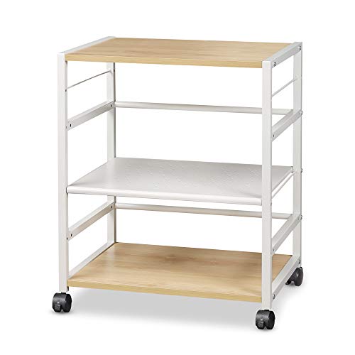 DEVAISE サイドワゴン デスクワゴン A4対応 天板棚板高さ調節 キャスター付き デスク下収納 移動便利 幅52奥行40高さ63cm ナチュラル