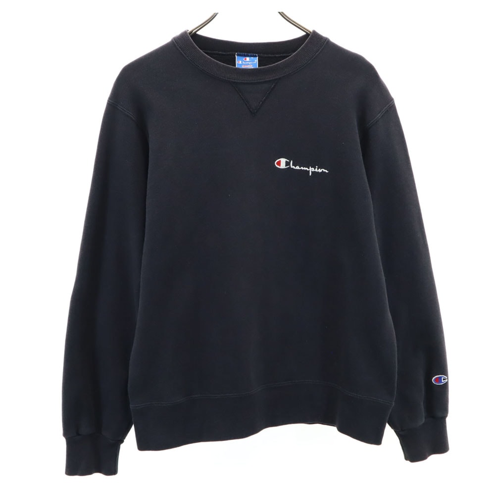 90s オールド USA製 青タグ 長袖 前V スウェット M ブラック メンズ