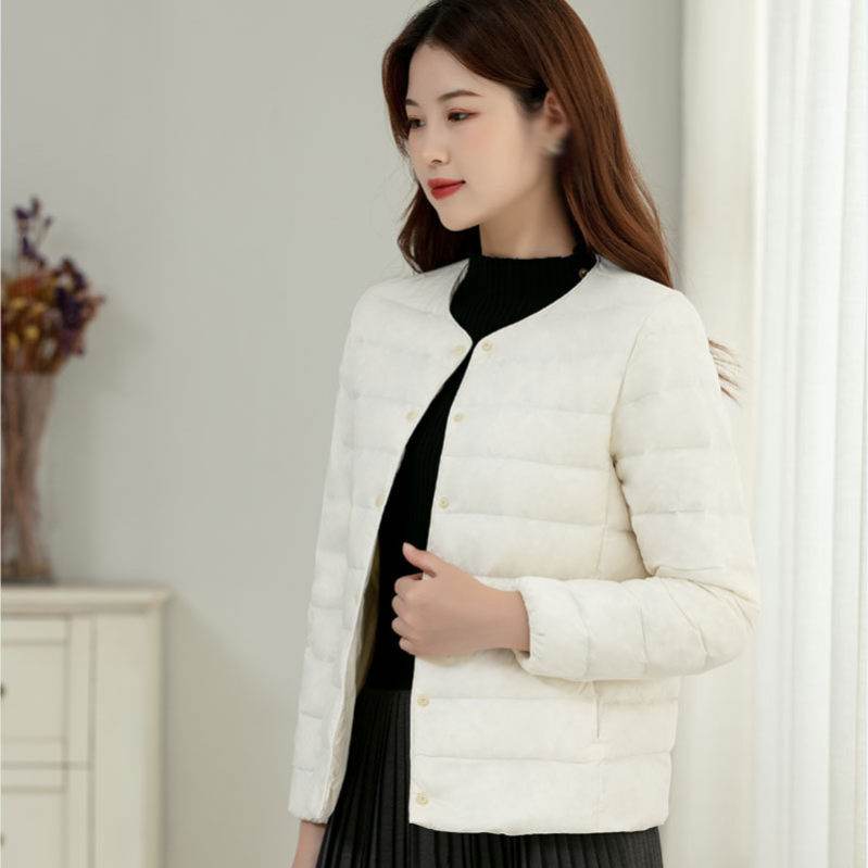 ショートコート レディースコート レディース ダウンコー ボタントップス コート 軽い 薄い 柔らかい ダウンジャケット 暖かい ウルトラライト 防風 防寒 春秋冬 カジュアル ダウントップス インナ