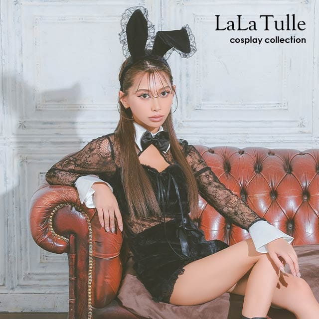 ハロウィンコスプレ バニーガール レース 襟 バニー 4点セット S～Lサイズ 黒 レースアップ ミニドレス しっぽ ふわふわ レディース うさ耳 過激 衣装 仮装 キャバ キャバ嬢 う 7,387円