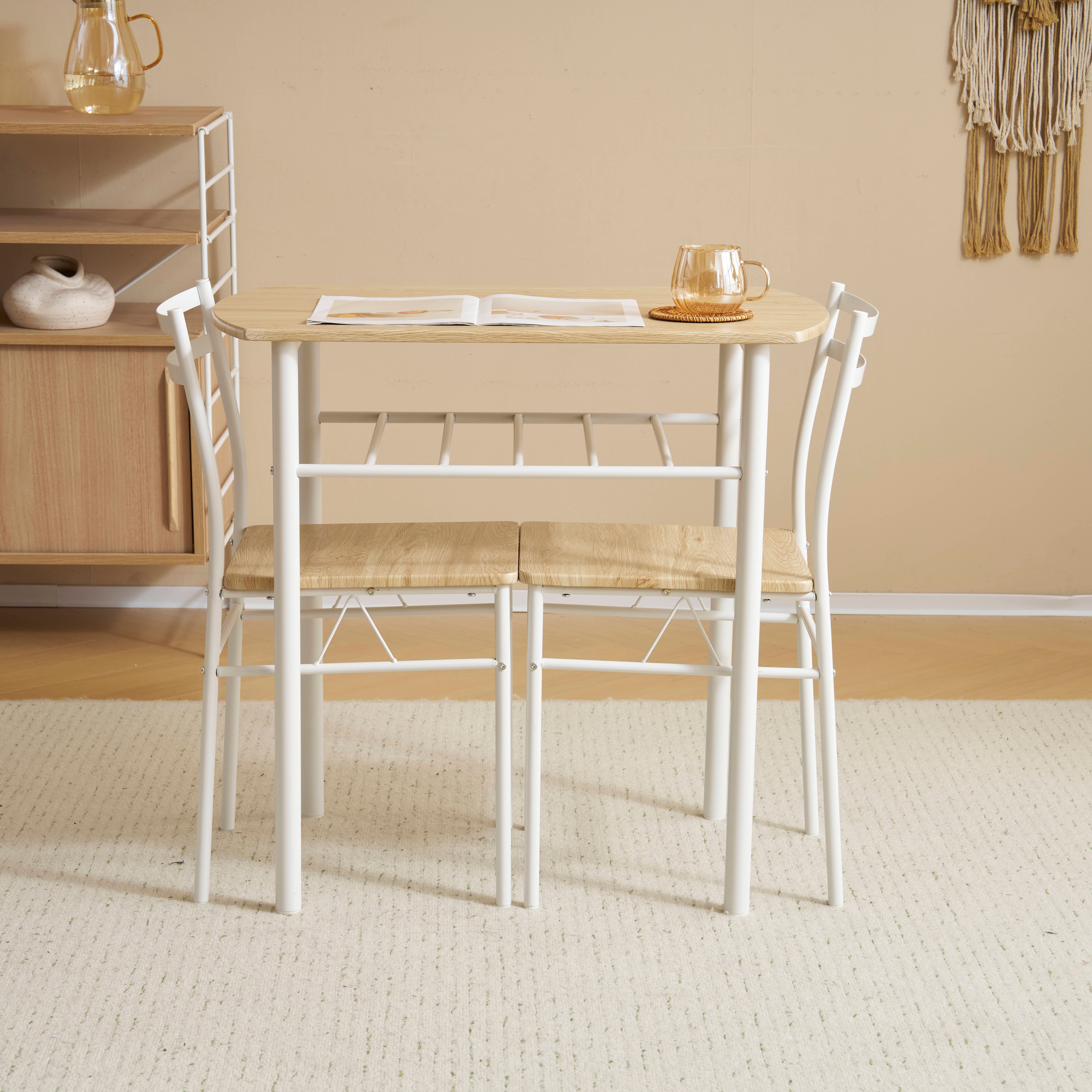 18ダイニングセット 2人用 3点セット 食卓 テーブル 収納付き おしゃれ コンパクトサイズ リビングテーブル セット(テーブル×1チェア×2) カップルテーブル 木目調 おしゃれ 北欧