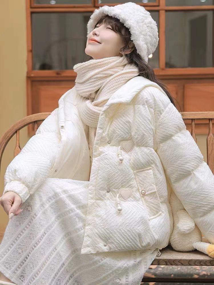 韓国ファッション 中綿コート 高級感 レディース ショート丈トップス 厚手 保温 アウター カジュアル 百掛け ジャケット 上着