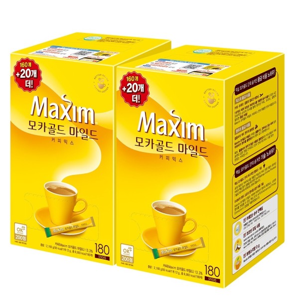 東西食品 マキシム モカゴールド コーヒーミックス 180T+180T 360T (贈呈品なくなり次第贈呈終了)