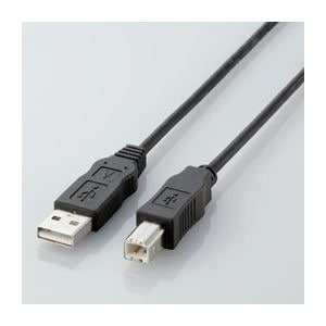 (まとめ)エレコム エコUSBケーブル(A-B・1.5m) USB2-ECO15(×5セット)