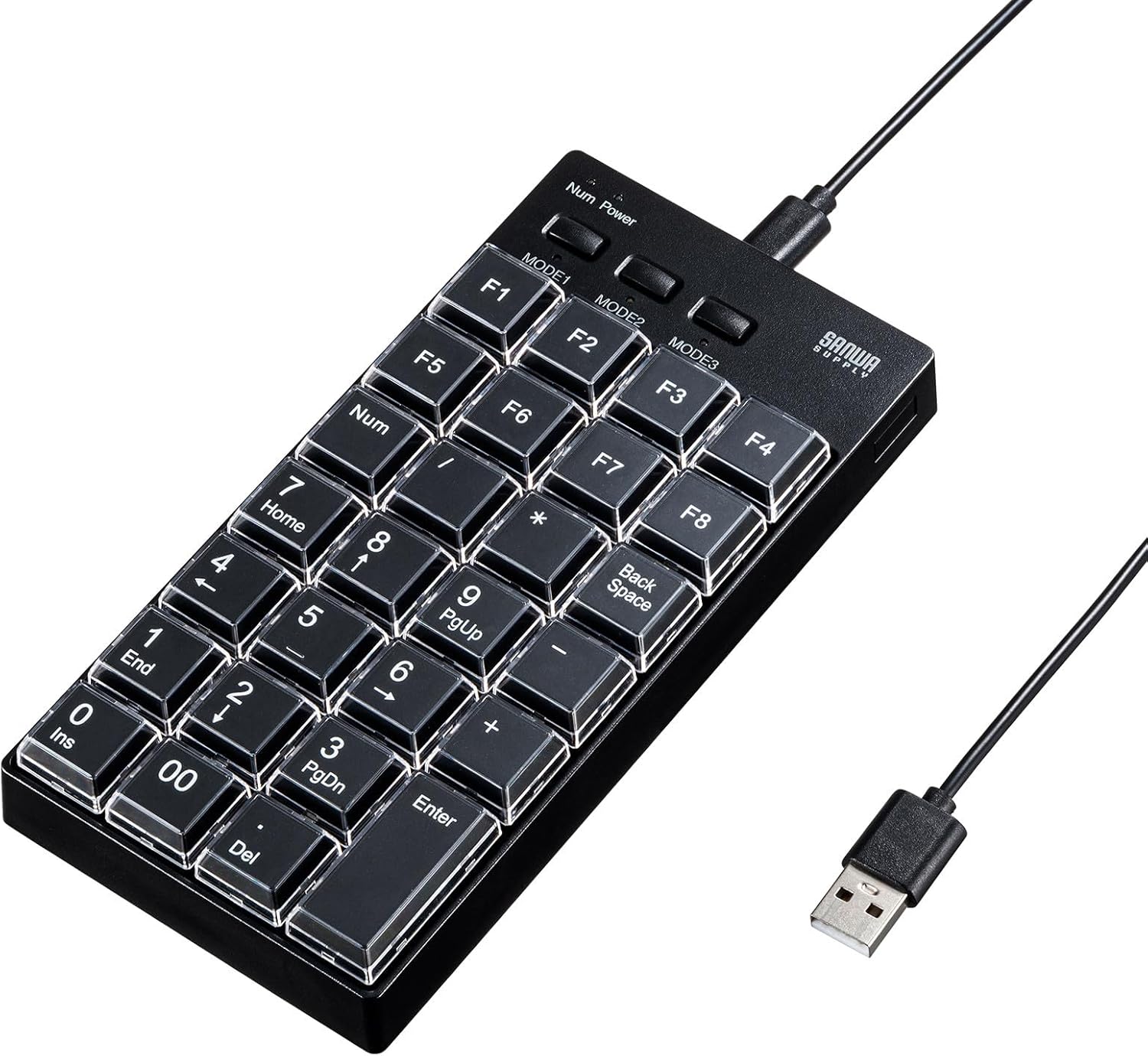 サンワサプライ プログラマブルテンキー（有線モデル） NT-26UBK