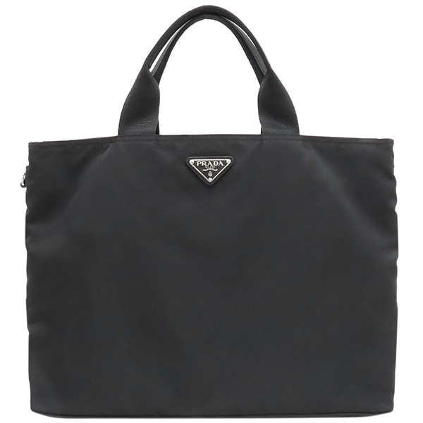 プラダ PRADA 2WAYバッグ VELA 2way トートバッグ ナイロン ブラック シルバー金具 黒 ショルダー 1BG387 【保存袋】【中古】