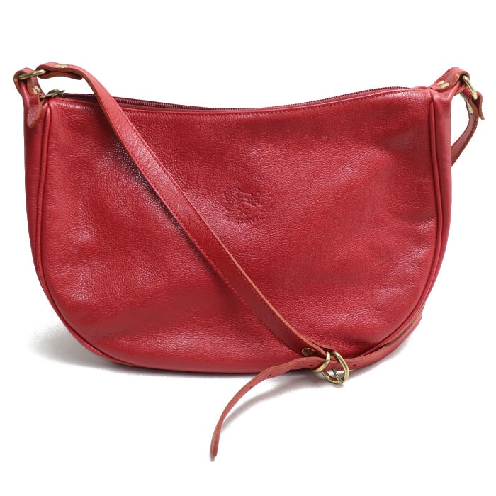 IL BISONTE イルビゾンテ 三日月型 ショルダーバッグ レッド 411758 レディース 中古 8,283円
