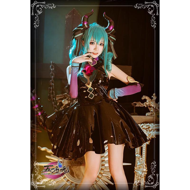 【大人気】火花　ボーカロイド　コスプレ　初音ミク　小悪魔　衣装　尻尾角込み　ウィッグ　靴　追加可能