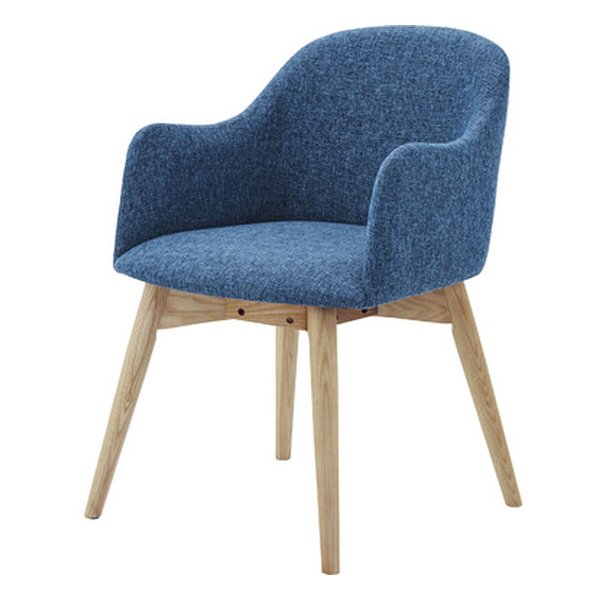 カラメリ チェア ナチュラル/ブルー 幅50×奥行き55×高さ73×座面高43cm KRM-010BL