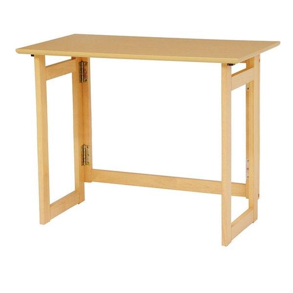 折りたたみテーブル 木製 幅80cm×奥行40cm×高さ65cm ナチュラル VT-7811NA