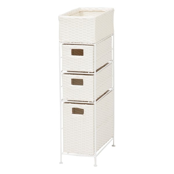 チェスト （ホワイト） 約 幅20.5×奥行40.5×高さ80cm RAN-2406WH 6,300円