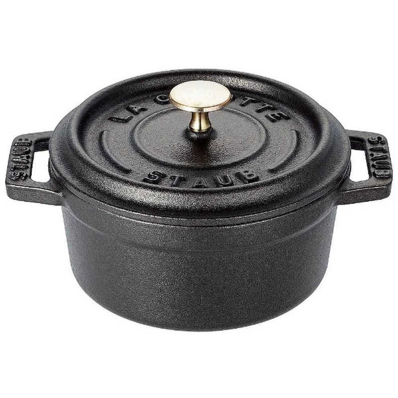 STAUB　IH対応ホーロー鍋 ミニピコココットラウンド(200ml)　40500-101 ブラック