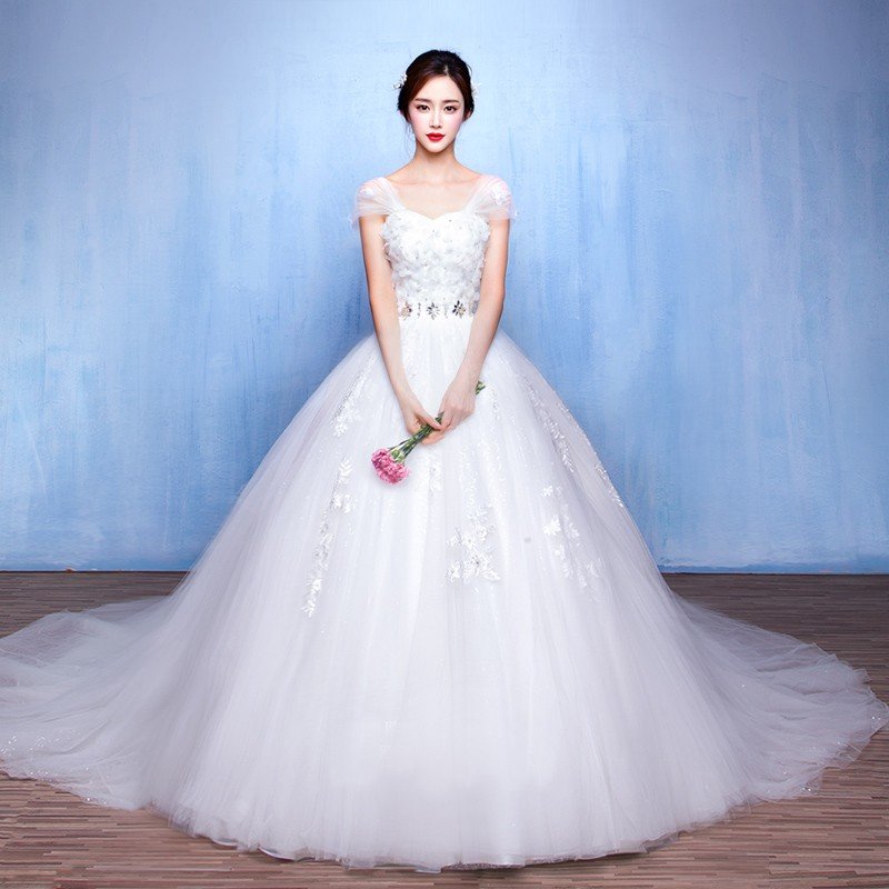 ロングドレス 半袖 結婚式 マタニティドレス 花嫁 ウエディングドレス 安い ウェディングドレス 二次会 エンパイア お呼ばれ ブライダル トレーンドレス 夏