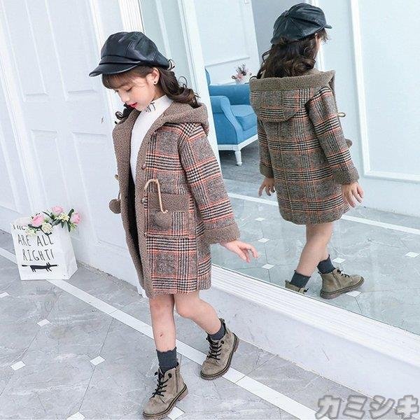 チェスターコート ラシャコート 子供服 秋冬 女の子 コート ロングコート チェック柄コート 裏起毛