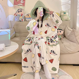 クレヨンしんちゃんネグリジェパジャマ冬プラスベルベット厚みのあるコーラルベルベットホーム服冬