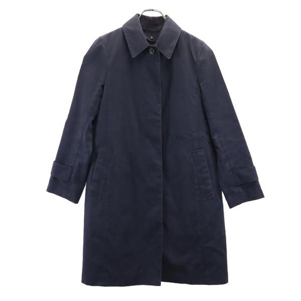 三陽商会 日本製 ライナー付き ステンカラーコート 36 ネイビー レディース