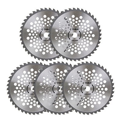 他サイト： E-Value 軽量タイプチップソー 5枚組 ETT-255X40PX5P　刈払機 草刈り機 替え刃 雑草対策 除草 藤原産業の商品画像