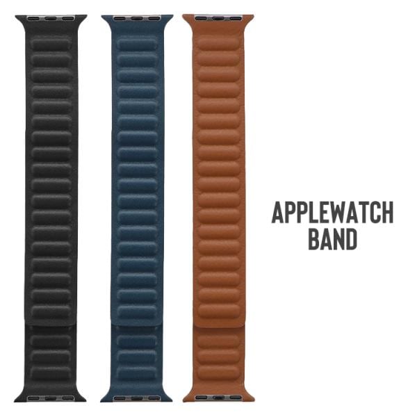 AppleWatch バンド ベルト レザー 風 マグネット デザイン 41 40 38 mm 対応 交換用 ブラック ブラウン ネイビー