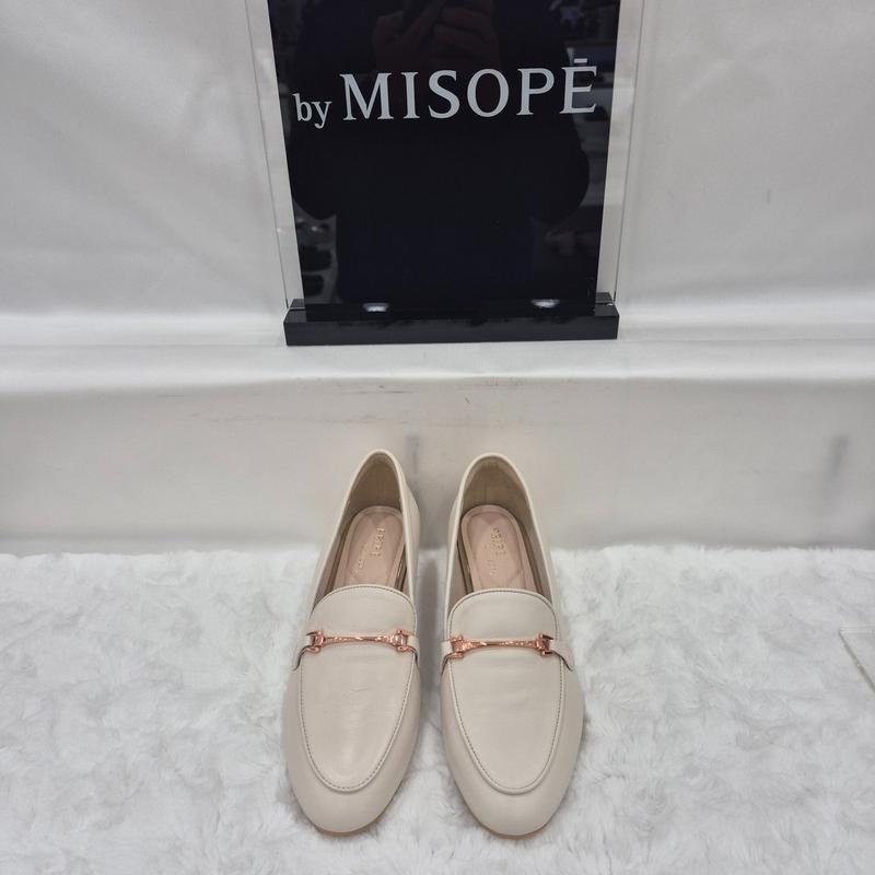 By 女性 シンプル装飾 クラシック ローファー 112HT419FS005 IVORY 4 JJ