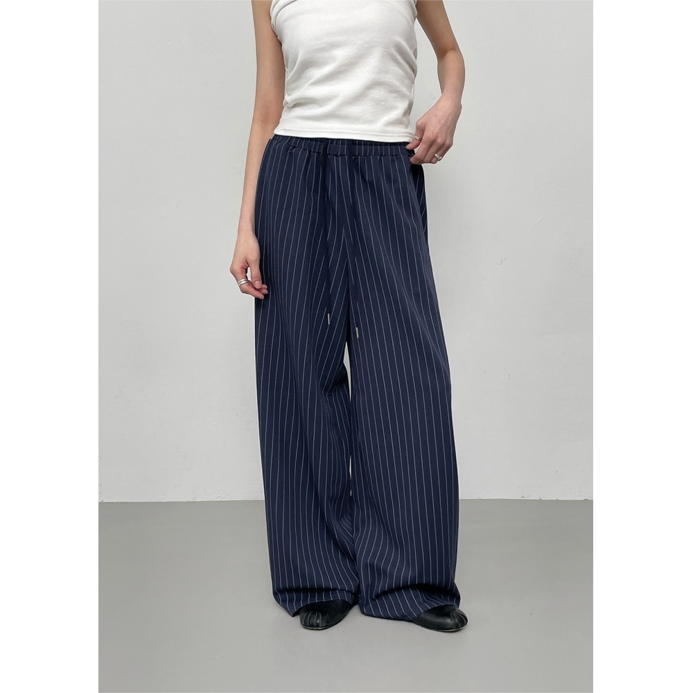 ブラックアップ [製] ポガチンストライプバンディングパンツ