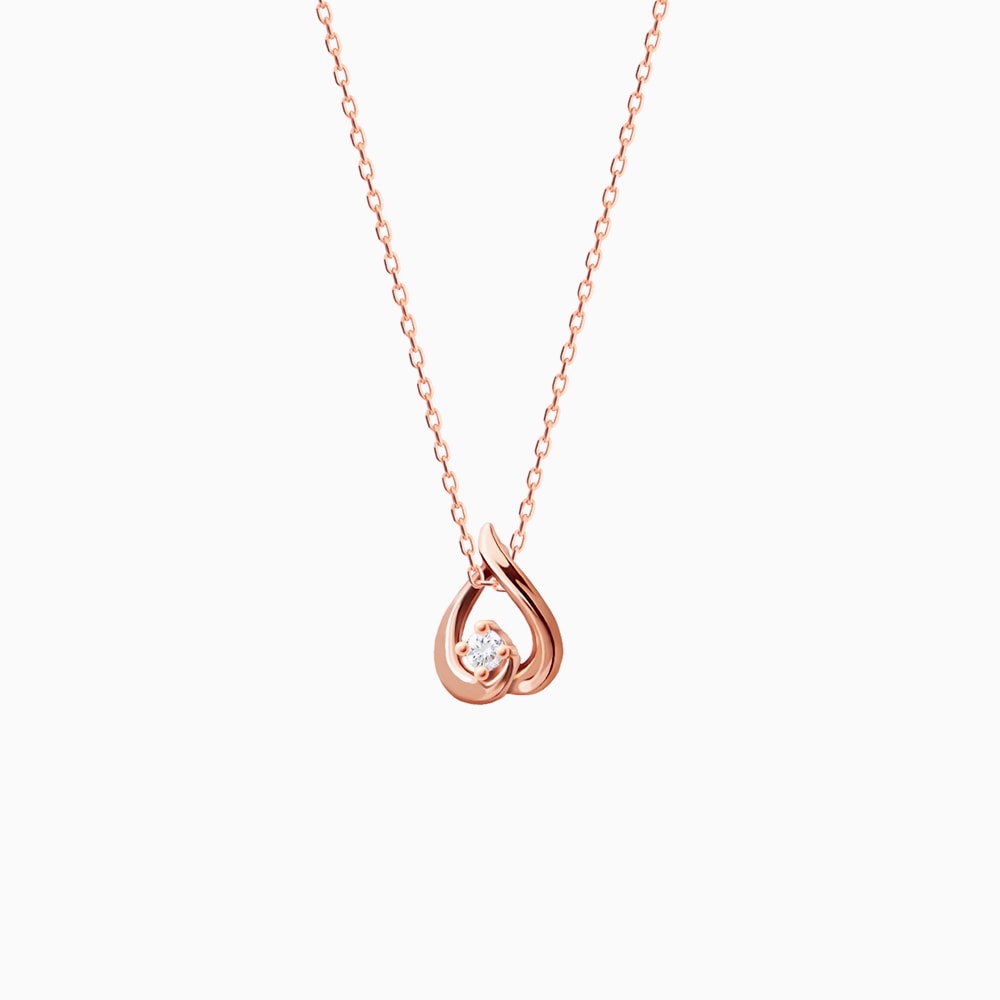 14K 18K デイリー ハート 花びらネックレス