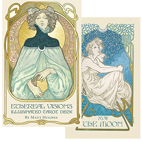 【ゴールド加工が眩しいアール・ヌーボー調】エーテル ビジョン・ イルミネーテッド ・タロット　日本語解説書付き　Ethereal Visions: Illuminated Tarot Deck