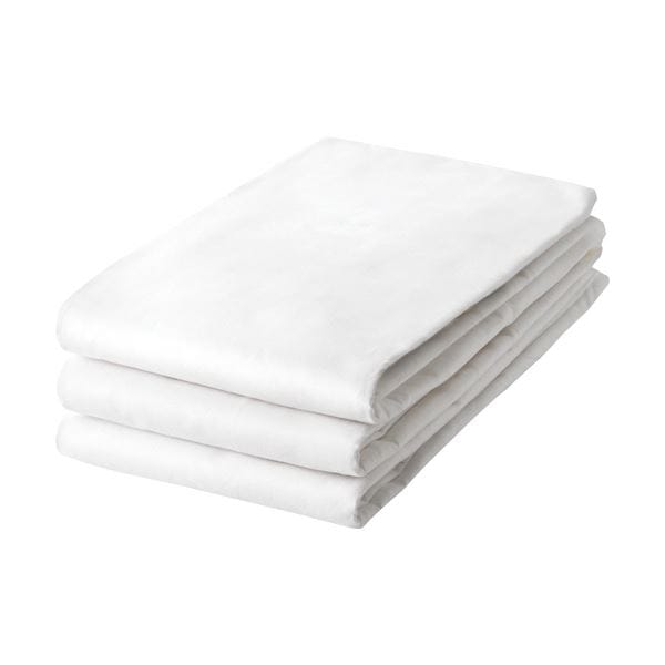 （まとめ）平シーツ フラットシーツ 137x260cm ホワイト 1セット（3枚） [x3セット]