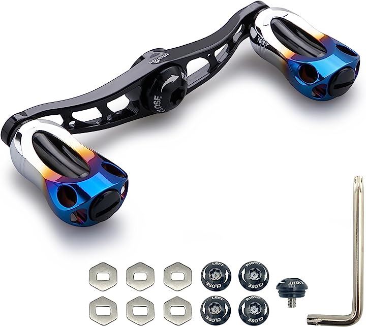 リール ハンドル 22mm ノブ搭載 シマノ SHIMANO ダイワ DAIWA アブ Abu 通用 ベイトリール Aurora Series 88mm -( 88mm - ブラック)