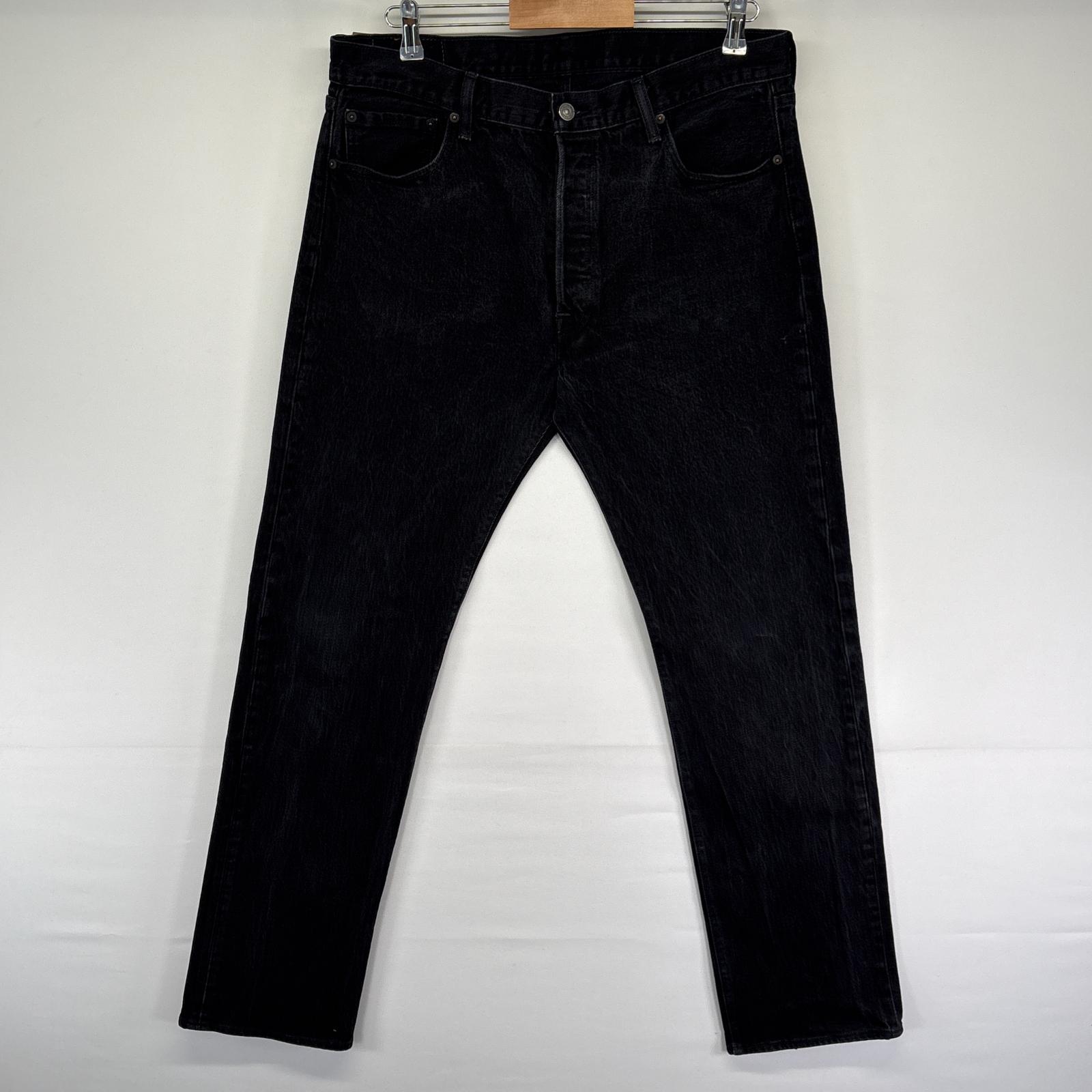 古着 デニムパンツ ブラックデニム ジーパン ジーンズ ボタンフライ 501 5ポケット w36 L34 ブラック メンズ