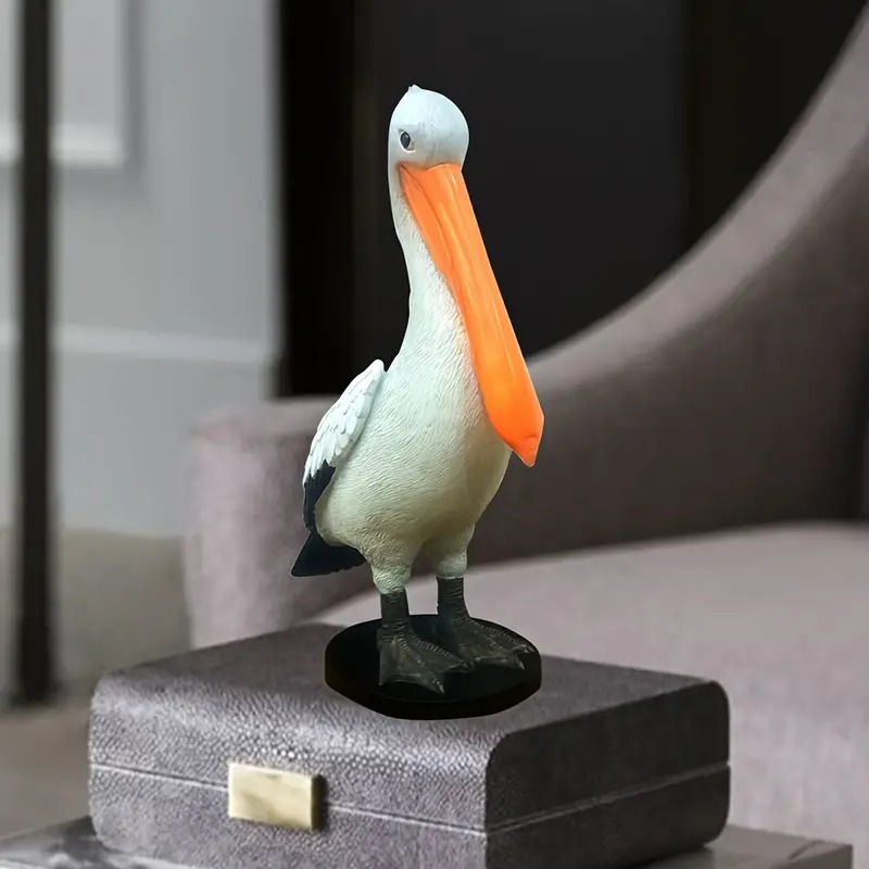 オブジェ ペリカン 置物 アニマル 動物 鳥 像 樹脂 リアル インパクト インテリア 彫刻 卓上 ディスプレイ 装飾 かわいい お洒落 ホームデコ 4-7