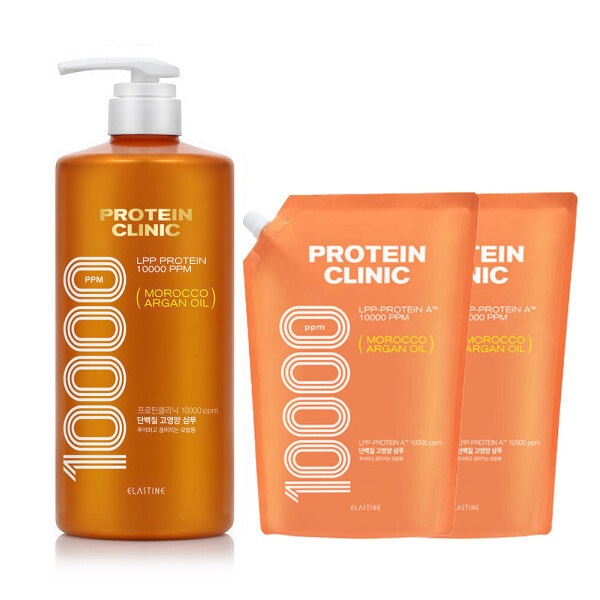 エラスチン プロテインクリニック 高栄養シャンプー容器 1000ml 1個 + リフィル 900ml 2個