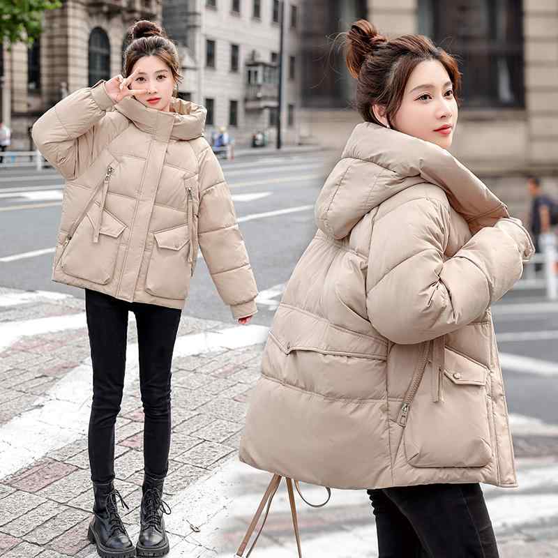 秋服 レディース ファッション オシャレ カワイイ シンプル 大人カワイイ 大きいサイズ ダウン コットン ジャケット 韓国スタイル 綿 コート フード付き ジャケット