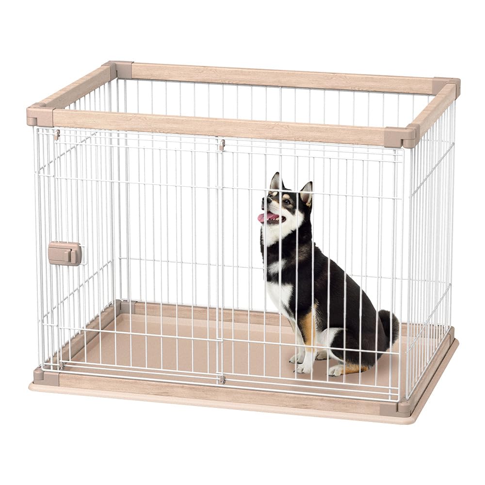 アイリスオーヤマ 犬 サークル ウッディサークル ライトナチュラル 小型犬用 幅97.5×奥行66.5×高さ71cm PWSR-960V