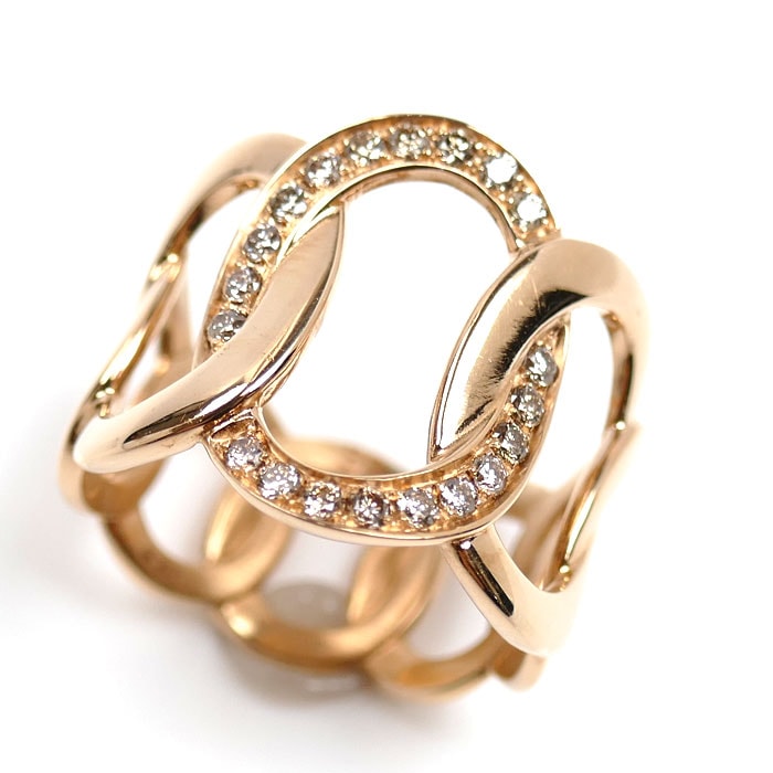 Pomellato ポメラート K18PG ピンクゴールド ブレラ ブラウンダイヤ リング・指輪 PAB9100_O7000_DBR00 ダイヤモンド 14号 55 7.0g レディース 中古 美品