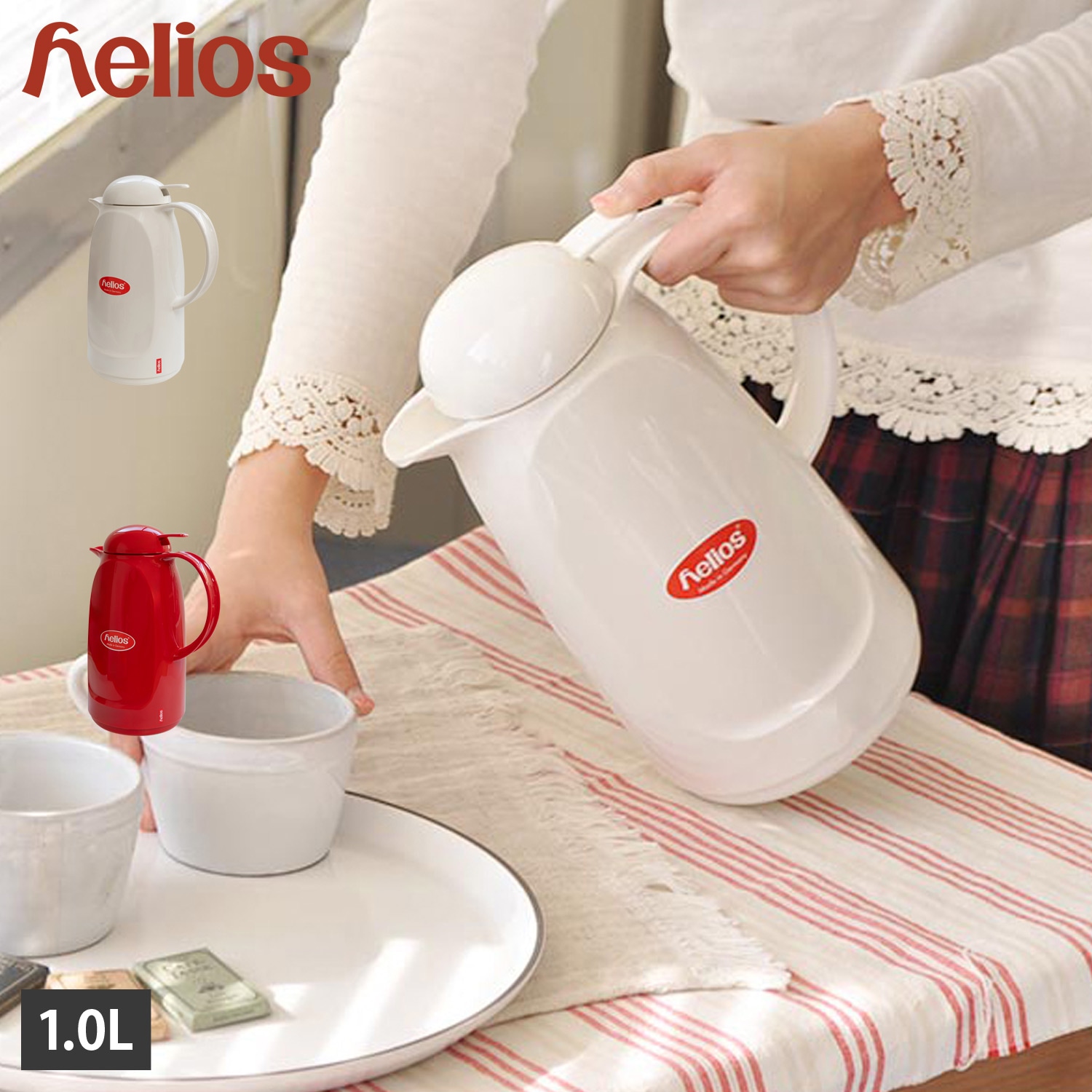 魔法瓶ポット 卓上魔法瓶 保温ポット リラックスプッシュ 1L 保温 保冷 ガラス RELAX PUSH 5609009