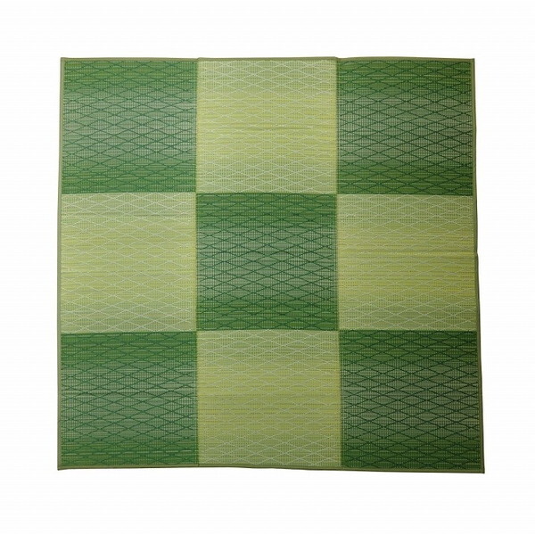 1070811124211 い草 畳 自然素材 カーペット ラグ インテリア 夏用 節電 無地 涼しい ダイヤ柄 シンプル クッション性 グリーン 約190×250cm メーカー直送