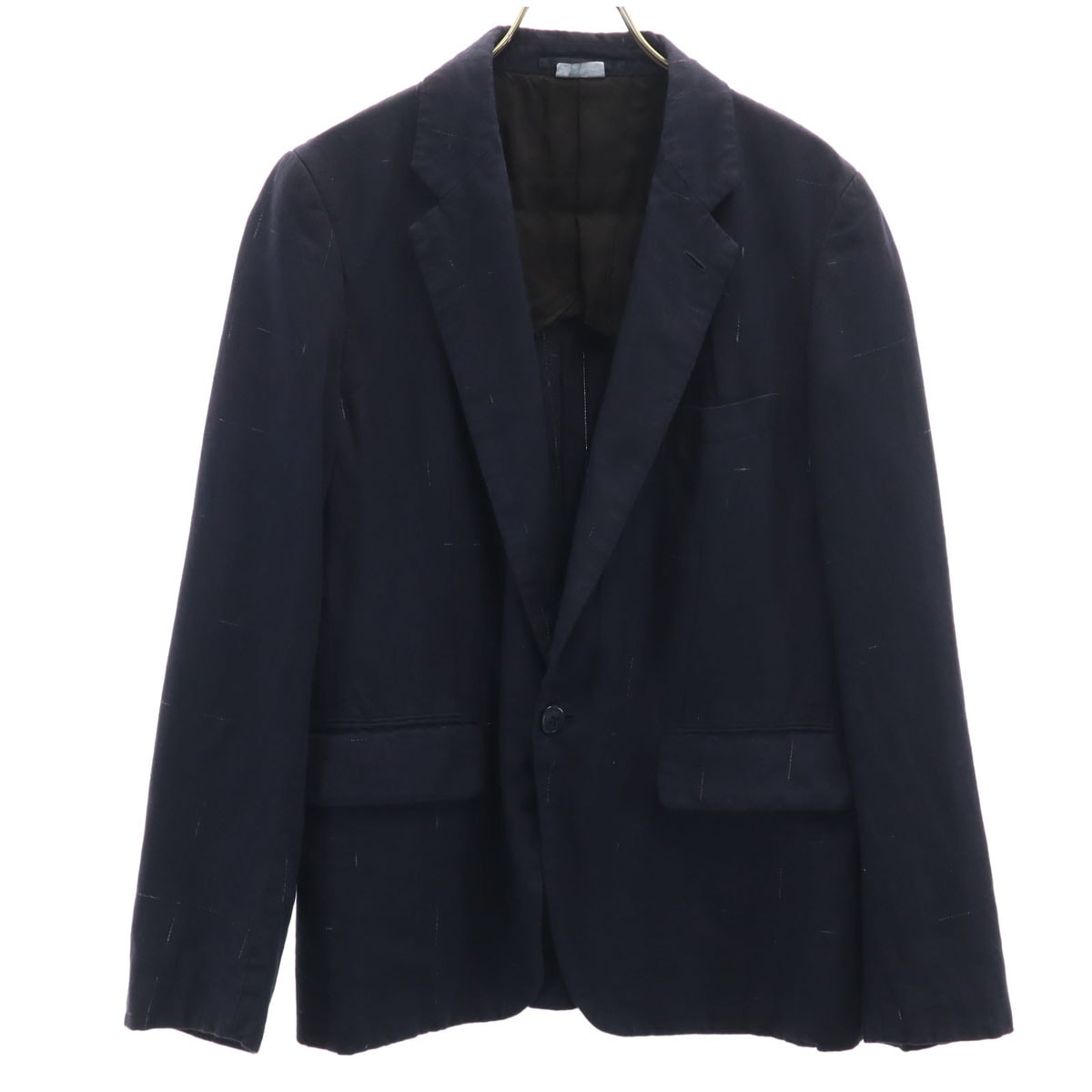 COMME des GARCONS HOMME DEUX コムデギャルソンオムドゥ 2016年 日本製 チェック柄 テーラードジャケット XS ネイビー メンズ 古着