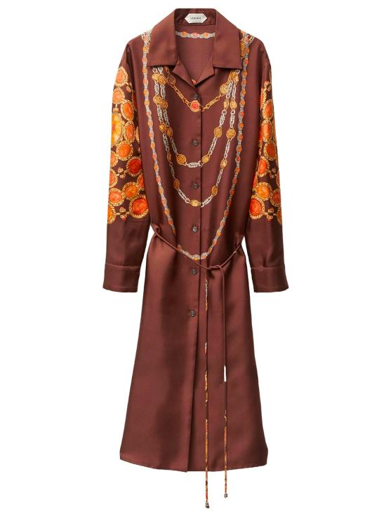 VERSACE Women Dresses 1024659 1A17952 5N940 CHOCOLATE AMBER
