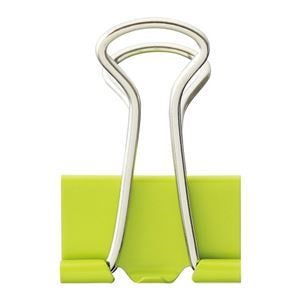 （まとめ） TANOSEE ダブルクリップ 中 口幅25mm ライトグリーン 1箱（10個） 50セット