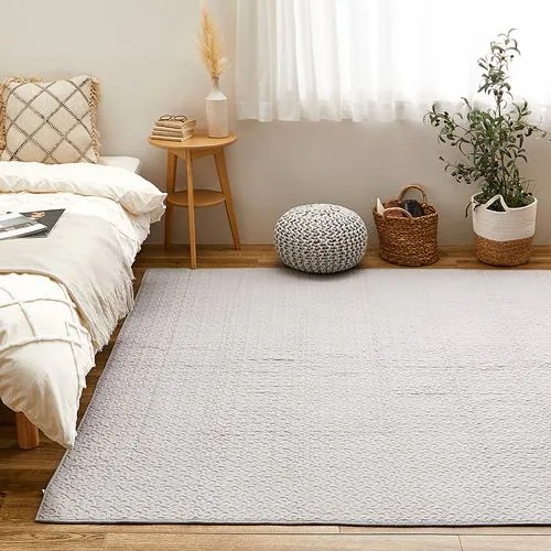 【メーカー直送品】萩原 洗えるキルトラグ デコール 約230×330cm グレー