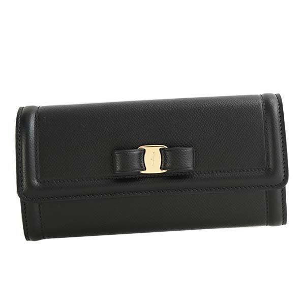 サルヴァトーレ フェラガモ Salvatore Ferragamo / フラップ長札入財布 #22D154 683509 NERO長財布