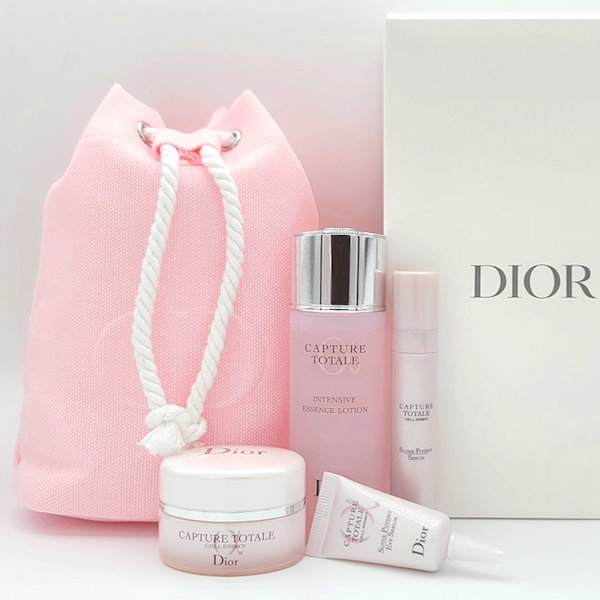 DIOR カプチュール トータル セル ENGYドローストリングピンクポーチセット / カプチュール トータル&ルージュ ディオール バッグ  ギフトセット